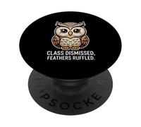 Class Dismissed Feathers - Gufo increspato PopSockets PopGrip Adesivo