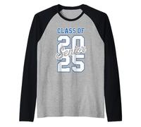 Class of 2025 Senior Varsity Script Maturità Anno Finale Maglia con Maniche Raglan