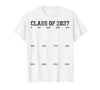 Class of 2037 Grow With Me 2037 Hand Print Kid K to 12 Shirt 2037 Maglietta