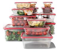 Classbach® C-FHD 4009 K - Set di 14 contenitori in plastica con coperchio, 100% ermetici, per lavastoviglie, forno a microonde e congelatore