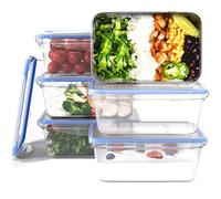 Classbach® Set 6 contenitori plastica, 1L per congelare, riscaldare, conservare, trasportare. Ermetici con chiusura 4 clic. C-FHD 4023 K
