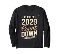 Classe 2029 Countdown Fun First Day 8th Grade Graduation Maglia a Manica