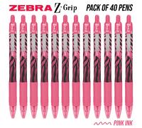 Classe Confezione 40 Zebra Z-Grip Retraibile Penne a Sfera - Rosa Righe, Ink