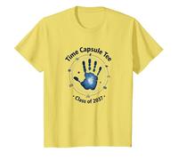 Classe del 2037 Grow with Me Handprint Time Capsule Maglietta, Bambini, Limone, 4 Anni