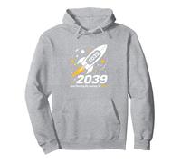 Classe del 2039 - Ho Appena iniziato Il Mio Viaggio Razzo Spaziale Felpa con Cappuccio, Unisex per Adulti, Grigio Melange, L