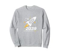 Classe del 2039 - Ho Appena iniziato Il Mio Viaggio Razzo Spaziale Felpa, Unisex per Adulti, Grigio Melange, XL