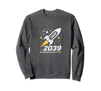 Classe del 2039 - Ho Appena iniziato Il Mio Viaggio Razzo Spaziale Felpa, Unisex per Adulti, Grigio Scuro, S
