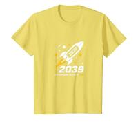 Classe del 2039 - Ho Appena iniziato Il Mio Viaggio Razzo Spaziale Maglietta, Bambini, Limone, 8 Anni