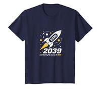 Classe del 2039 - Ho Appena iniziato Il Mio Viaggio Razzo Spaziale Maglietta, Bambini, Navy, 12 Anni