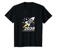 Classe del 2039 - Ho Appena iniziato Il Mio Viaggio Razzo Spaziale Maglietta, Bambini, Nero, 10 Anni