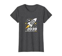 Classe del 2039 - Ho Appena iniziato Il Mio Viaggio Razzo Spaziale Maglietta, Donna, Grigio Scuro, L