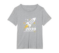 Classe del 2039 - Ho Appena iniziato Il Mio Viaggio Razzo Spaziale Maglietta, Donna Plus-Size, Grigio Melange, 3X