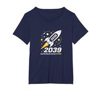 Classe del 2039 - Ho Appena iniziato Il Mio Viaggio Razzo Spaziale Maglietta, Donna Plus-Size, Navy, 4X