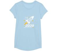 Classe del 2039 - Ho Appena iniziato Il Mio Viaggio Razzo Spaziale Maglietta, Ragazze, Celeste, XS