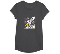 Classe del 2039 - Ho Appena iniziato Il Mio Viaggio Razzo Spaziale Maglietta, Ragazze, Grigio Scuro, L