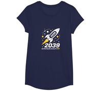 Classe del 2039 - Ho Appena iniziato Il Mio Viaggio Razzo Spaziale Maglietta, Ragazze, Navy, L