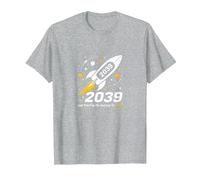 Classe del 2039 - Ho Appena iniziato Il Mio Viaggio Razzo Spaziale Maglietta, Uomo, Grigio Melange, M