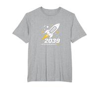 Classe del 2039 - Ho Appena iniziato Il Mio Viaggio Razzo Spaziale Maglietta, Uomo Taglie Grandi, Grigio Melange, 6X Tall