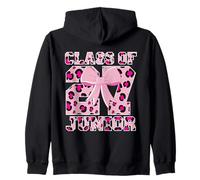 Classe di 2027 Junior Leopard Pink Bow Girly High School Felpa con Cappuccio