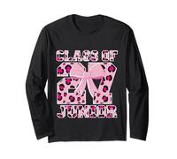 Classe di 2027 Junior Leopard Pink Bow Girly High School Maglia a Manica