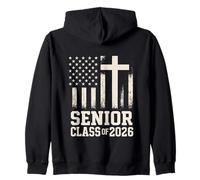 Classe Senior del 2026 - Fede Cristiana e Orgoglio della Bandiera Felpa con Cappuccio