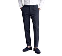 CLASSE77 Pantalone Uomo Sartoriale Regular Fit Made in Italy - Misto Cotone con Fantasia Chicco di Riso - Casual Elegante con Tasche (IT, Numero, 52, Regular, Regular, Blu Scuro)