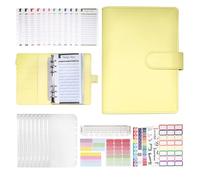Classeur budget A6, budget planner,Avec 12 feuilles de budget et 8 poches à fermeture éclair trasparenti, adaptées pour ranger de l'argent liquide, des timbres, des coupons, etc(giallo)