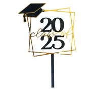 Classi Laureato Due Mille Venticinque Cupcake Decorazioni | Acryl Laurea Cupcake Spiedini | Stabile Nero E Oro Appetito Spiedini Fotobooth Puntelli Per Classi Scuola Universi