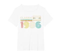 Classic 1986 Retro Birthday Idea 1986 Cassette Tape Vintage Maglietta, Donna Plus-Size, Bianco, 4X