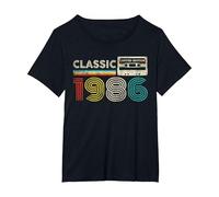 Classic 1986 Retro Birthday Idea 1986 Cassette Tape Vintage Maglietta, Donna Plus-Size, Nero, 4X