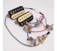 Classic 57 Chitarra Pickups Set Classico 57+ 50/50mm Ponte/Collo Pickups Zebra con 2Conduttore 2V2T cablaggio Per Les Paul stile Chitarra Accessori