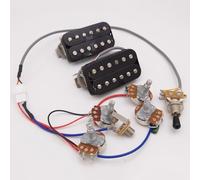 Classic 57 Plus Alnico II - Set di pickup per chitarra elettrica da 50/50 mm, nero con cablaggio 4C 2V2T per Gibson Les Paul accessori per chitarra