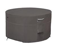 Classic Accessories 55-455-015101-EC Ravenna - Tavolo rotondo per braciere con rivestimento esterno in tessuto resistente e impermeabile, 100 cm, colore: tortora