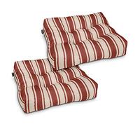 Classic Accessories Cuscini quadrati per sedie da patio, resistenti all'acqua, 48 x 48 x 12 cm, confezione da 2, a righe Sedona in mattoni, cuscini per esterni
