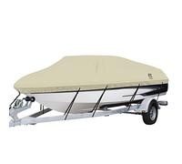 Classic Accessories DryGuard - Copertura impermeabile per barca, colore beige, 50,8 cm x 269,2 cm, copertura per barca rimorchiabile, modello E, tessuto di grado marino, resistente all'acqua, adatta