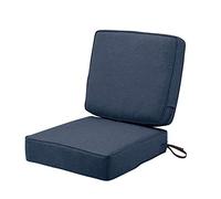 Classic Accessories Montlake - Set di cuscini impermeabili da patio, 58 x 58 x 12 cm (seduta), 53 x 50 x 10 cm (schienale), blu indaco mélange, cuscini per chaise longue da esterno