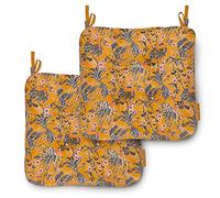 Classic Accessories Vera Bradley - Cuscini impermeabili per sedie da patio, 48 x 48 x 12 cm, confezione da 2, colore: oro toile