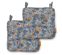 Classic Accessories Vera Bradley - Cuscini impermeabili per sedie da patio, 48 x 48 x 12 cm, confezione da 2, colore: grigio/oro