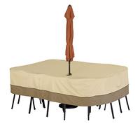 Classic Accessories Veranda 55-459-041501-00 Copertura per Tavolo con Foro per L’OMBRELLONE E SEDIE - L