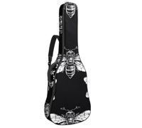 Classic Art Dark Bee - Custodia per chitarra acustica con 2 tasche, tracolla regolabile e gancio posteriore, adatta per chitarre elettriche, bassi e chitarre classiche, Ape scura arte classica,