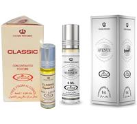 Classic & Avenue Concentrated Perfume Oil Roll-On Combo Pack of 2 (6ml Each) | Long Lasting Alcohol-Free Attar for Men & Women