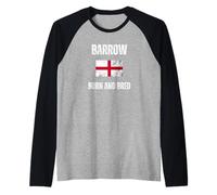 Classic Barrow Born And Bred Bandiera Inghilterra Uomini Donne Bambini Maglia con Maniche Raglan