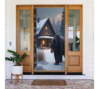 Classic Bear Black Print No.172 - Copri porta decorativo, decorazione per interni ed esterni, primavera, estate, autunno, inverno, Halloween, Natale, decorazioni per la casa
