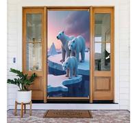 Classic Bear Print White No.66 - Coperture decorative per porte, striscioni per interni ed esterni, primavera, estate, autunno, inverno, Halloween, Natale, decorazioni per la casa