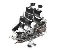 Classic Black Pearl Pirate Ship Sailing Ship Replica 3D Metal Puzzle Model Kit, 300+PCS Steampunk DIY Assembly Puzzle per adulti da costruire, modello di grado collezionista per esposizione o regalo