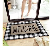 Classic Black White Buffalo Check Plaid Tappeti Da Bagno Antiscivolo Tappeto Da Bagno Trappola Sporco Zerbino Asciugapassi Per Vasca Doccia Corridoio 40X60 Cm