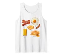 Classic Breakfast Foods Bacon Eggs Pancakes Retro Canotta