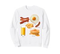 Classic Breakfast Foods Bacon Eggs Pancakes Retro Felpa