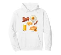 Classic Breakfast Foods Bacon Eggs Pancakes Retro Felpa con Cappuccio
