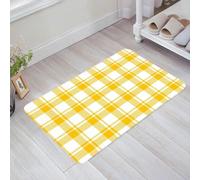 Classic Buffalo Check Plaid Yellow White Zerbino Asciugapassi Asciugatura Rapida Tappeti Da Bagno Confortevole Tappeto Da Bagno Per Doccia Esterno Vasca 40X60 Cm